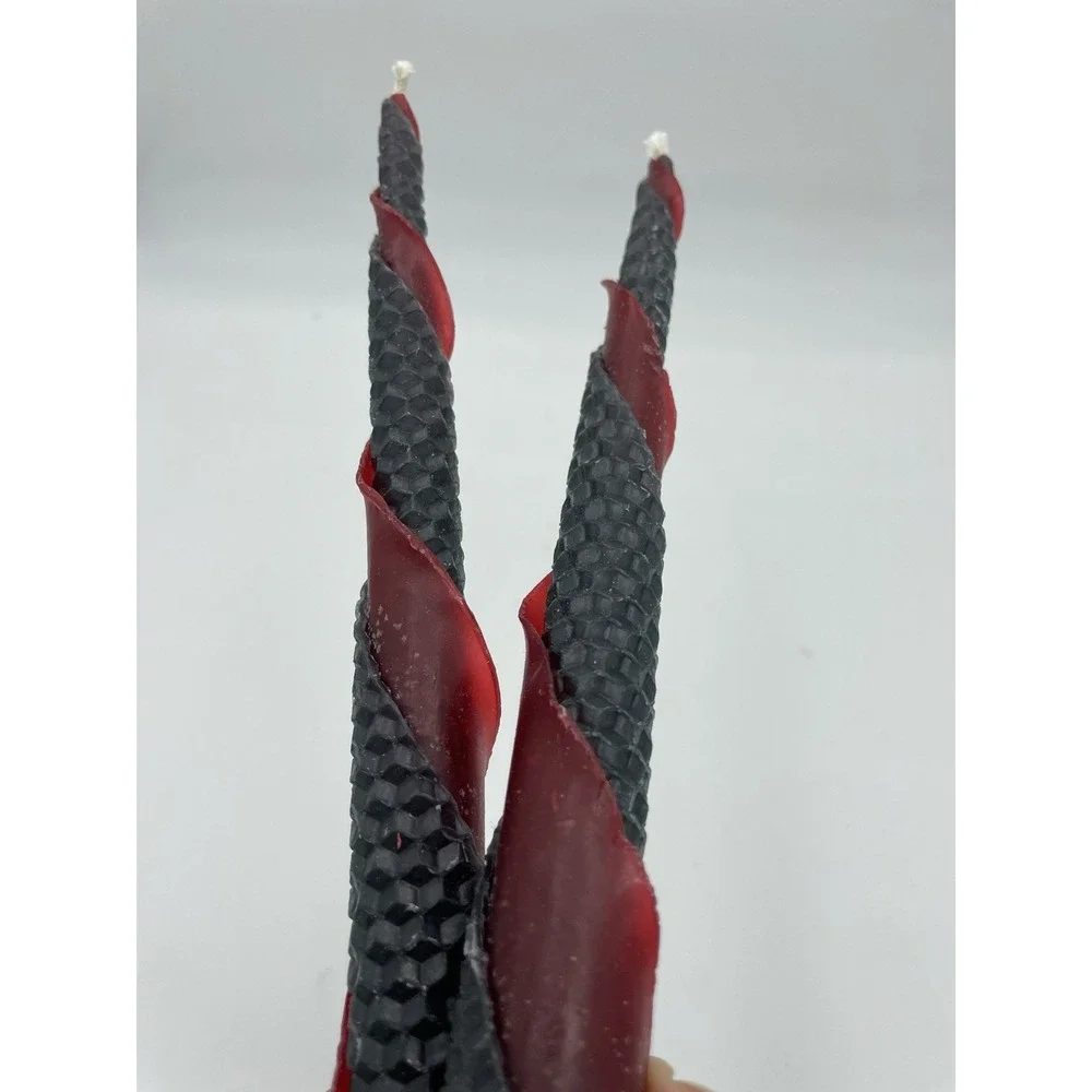 Pair Vintage Beeswax Candles 12